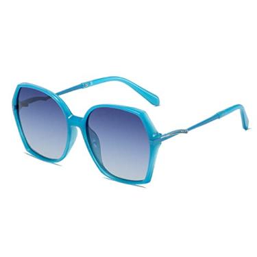 Imagem de Óculos de sol femininos polarizados quadrados grandes de luxo, óculos de sol sem aro para senhoras, óculos de direção gradiente roxo, cinza azul, polarizado