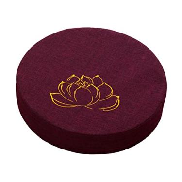 Imagem de Almofada para meditação Assento Capa com zíper de 16" de diâmetro Acessórios para meditação Travesseiro de chão para sala de estar ao ar livre, Violeta 6cm