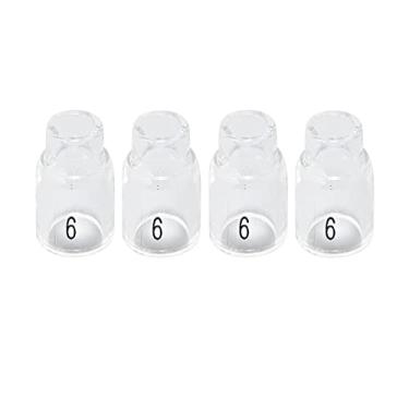 Imagem de RIVERWELD Bocal de quartzo transparente 13NQ10-6# 25 mm Copos TIG de vidro Pyrex para SR WP 17 18 26 TIG tochas de solda 4 unidades