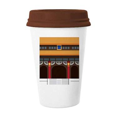 Imagem de China Arquitetura Tian'anmen Caneca de vidro bebendo cerâmica copo tampa