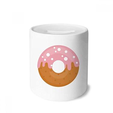 Imagem de DIYthinker Porta-moedas de cerâmica rosa creme rosquinha sobremesa doce caixa para dinheiro presente de cofrinho