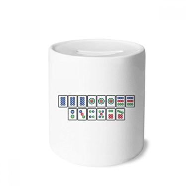 Imagem de DIYthinker Caixa de cerâmica para guardar moedas Flush Suit Mahjong Tiles