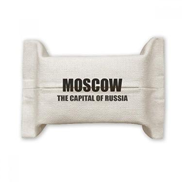 Imagem de Moscou, a capital da Rússia, suporte de capa de papel para lenços faciais, saco de linho de algodão