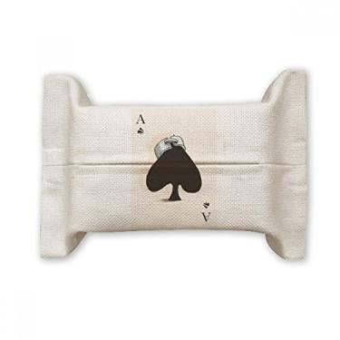 Imagem de Bolsa de linho de algodão com estampa de cartões de baralho Spade A