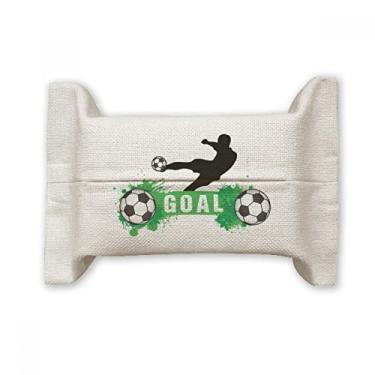 Imagem de Bolsa de linho de algodão para lenços faciais com texto esportivo de futebol americano Penalty Kick