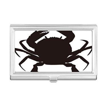 Imagem de Porta-cartões de visita com padrão de caranguejo preto e organismo marinho