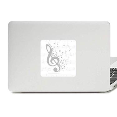 Imagem de Adesivo de vinil para notebook com aba de notas musicais Agudos Clef Flappg Decoração de PC