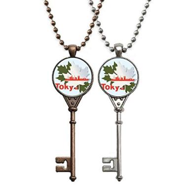 Imagem de OFFbb-USA Colar com pingente de Tóquio Cidade Japonesa para decoração de casais