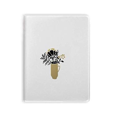 Imagem de Caderno de folhas de flores com citação dourada, capa de chiclete, diário de capa macia