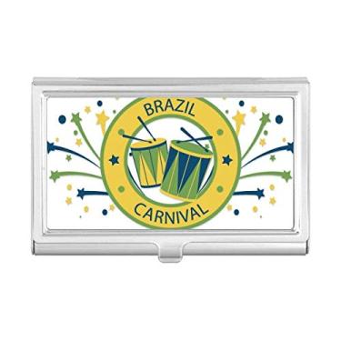 Imagem de Drum Stars Celebrate Brazil Carnaval Porta-cartões de visita Carteira de bolso