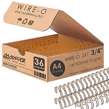 Imagem de Wire-o para Encadernação 2x1 A4 Bronze 3/4 para 140fls 36un