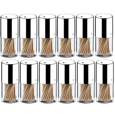 Imagem de Conjunto 12 Paliteiros De Mesa Brinox Porta Palito de Dente Inox Restaurante Lancheria