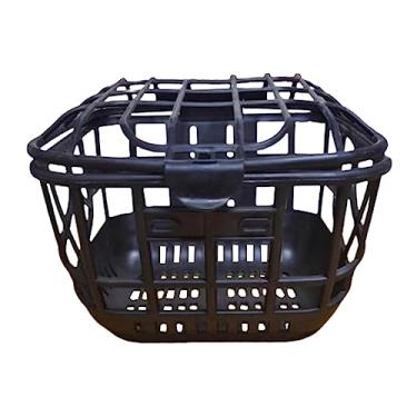 Imagem de Colaxi Cesto de bicicleta frontal Cesta de de bicicleta com tampa Prático vazado Preto Simples Durável Cesta frontal para compras Bicicletas de
