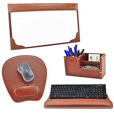 Imagem de Kit Organizador para Escritório NOWI em Couro (Pinhão)