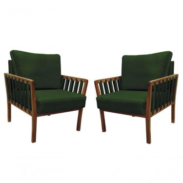 Imagem de Kit 2 Poltronas Luxo Califórnia 0130 Verde Musgo