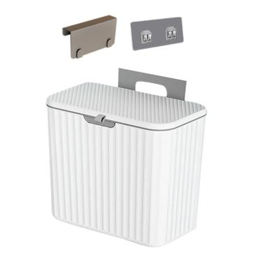 Imagem de Balde de compostagem interno montável, lata de de reciclagem, recipiente de montado parede, escaninho de compostagem para, Branco 7L
