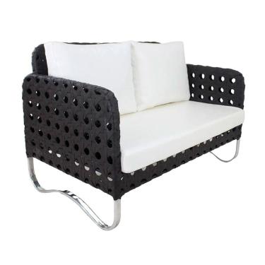 Imagem de  Jogo de Poltronas e Namoradeira Dinamarca em Alumínio com Almofadas para Jardim, Área e Piscina Trama