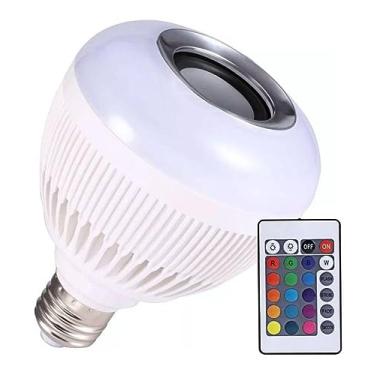 Imagem de Lampada Luz Led Rgb Bluetooth Caixa Som Controle Remoto
