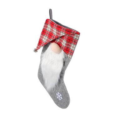Imagem de OFFSCH 1Pc Meias De Natal Saco De Meias Decorativas Meias De Natal Decorações De Meias De Natal Pingente Pendurado Meia De Doces De Natal Meias De Lareira De Natal Saco De Natal Presente