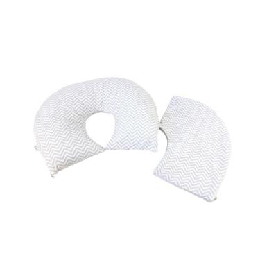 Imagem de Almofada Amamentação Cinza Chevron + Capa Extra - Bebê Querido