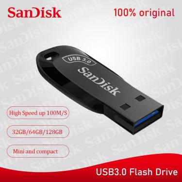 Imagem de SanDisk-Mini USB Flash Drive  Pen Drive  Memory Stick  Disco U preto  32GB  64GB  128GB  256GB  USB