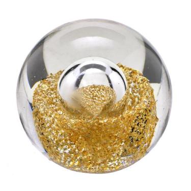 Imagem de Esfera Bola Decorativa Em Vidro Com Dourado - Espressione