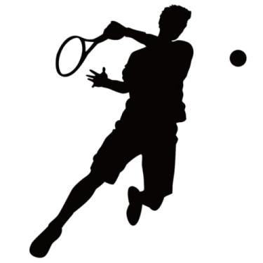 Imagem de Ciieeo Adesivo de parede para jogar tênis papel de parede temático de esportes de tênis decalque de jogador de tênis decoração de casa ornamento adesivo de parede de esportes de tênis PVC