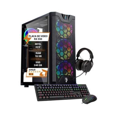 Imagem de Pc Gamer Intel I3 9 Ram 16Gb Ddr4 Rx550 Hd 1Tb Ssd 240Gb