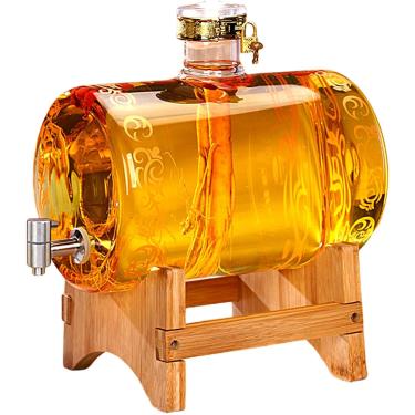 Imagem de Dispensador de bebidas de vidro para dispensador de bebidas Fridgeglass com torneira de aço inoxidável, dispensador de bebidas em jarra de vidro com suporte para churrasco, piquenique, festa