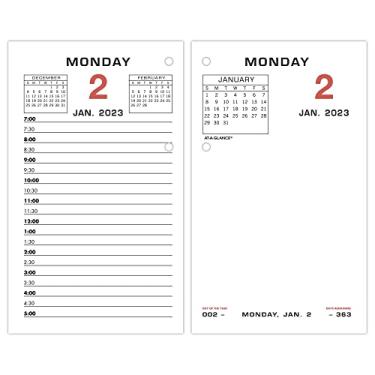 Imagem de Refil diário de calendário de mesa de folhas soltas 2023 da AT-A-GLANCE, padrão, 8,8 cm x 15,2 cm (E01750)