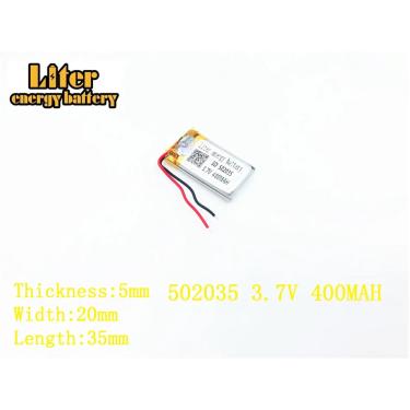 Imagem de Litro plugue de energia da bateria 3.7 V 400 mAh 502035 bateria De Polímero De Lítio Recarregável de
