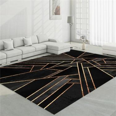 Imagem de Tapete de veludo para sala de estar, estilo geométrico, com estampa geométrica, para cabeceira do quarto, 1,1400 mm x 2000 mm
