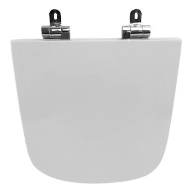 Imagem de Assento Sanitário Poliéster para Louça Durastyle duravit Slow Close Cromado Branco