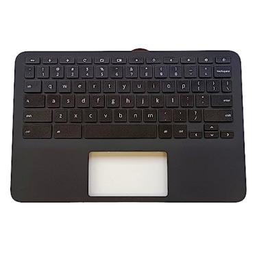 Imagem de LTPRPTS Capa de reposição para laptop com apoio de palmas e teclado, peça de montagem para HP Chromebook 11MK G9 EE M44258-001 preta