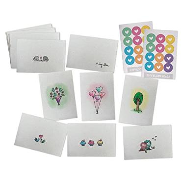 Imagem de Conjunto de cartões Love Notes – 24 cartões com envelopes – 100% cartões reciclados fofos para o Dia dos Namorados e aniversários