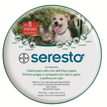 Imagem de Coleira Antipulgas Carrapatos Seresto Cães E Gatos Até 8Kg - Bayer
