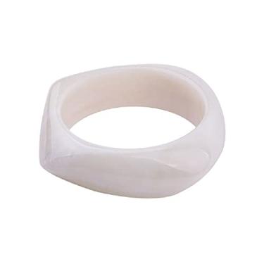 Imagem de Fuqimanman2020 Bracelete geométrico quadrado colorido de resina acrílica acetato de tartaruga placa larga irregular pulseira de envoltório grosso para mulheres adolescentes meninas punk joias, 2 55 inch, Resina Acrílico Acetato, Sem pedras preciosas
