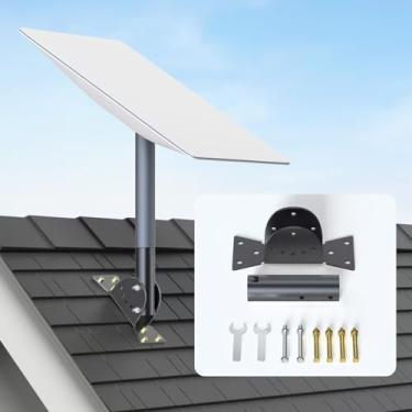 Imagem de Kit de montagem Starlink, adaptador de montagem de tubo Starlink, suporte de poste Starlink de liga de alumínio para antena parabólica retangular Starlink V2, para Starlink, mastro de TV e mastro de