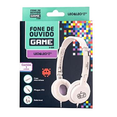 Imagem de FONE DE OUVIDO GAME S-520 C/MICROFONE NA LAPELA - COR BRANCO LEO&LEO