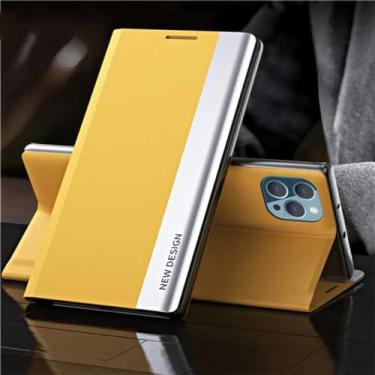 Imagem de Capa de couro flip para Xiaomi 11T 11Pro Note 12 5G 11 4G 10S 9S 8T Pro Max 10 POCO X5 Stand Book Cover Phone, amarelo, para Redmi Note 9 Pro Max