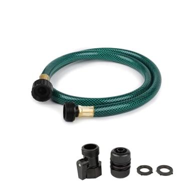 Imagem de FUNJEE Mangueira de jardim à prova de vazamento para jardineiro: mangueiras de água de PVC de 1/5.1 cm com encaixes GHT - 1,2 m sem dobras e flexível para irrigação externa