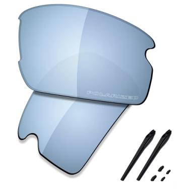Imagem de SAUCER Lentes de reposição premium e kits de borracha para óculos de sol Oakley Flak 2.0 OO9295 de alta definição - azul escuro polarizado