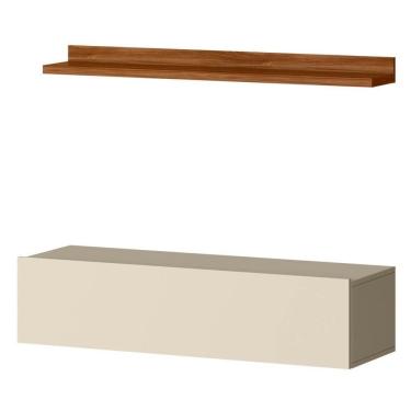 Imagem de Bancada Suspensa E Prateleira 99cm Slat M20 Cinamomo/off - Mpozenato