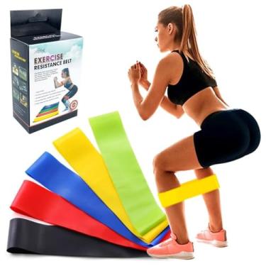 Imagem de Kit Elástico Extensor Para Exercícios Faixa De Borracha Academia 5 Faixa Elastica Treino Em Casa Ginastica Pilates E Fisioterapia Kit Funcional Yoga Musculação Super Mini Band PREMIUN eTizzaShop