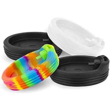 Imagem de Silipint Tampas de silicone para viagem copos infantis e copos de vinho, inquebráveis, não plásticos, capas de silicone reutilizáveis, conjunto de 4