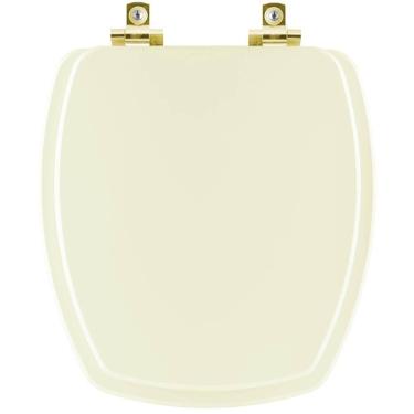 Imagem de Assento Sanitário com Amortecedor Thema Biscuit para vaso Incepa com Ferragem Dourada