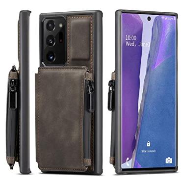 Imagem de Carteira de couro para A52 A72 para Samsung Galaxy S21 S20 FE Note 20 10 9 Ultra S10 S9 S8 Plus A51 A71 A21S Capa magnética para telefone, Café, para Galaxy A71 4G