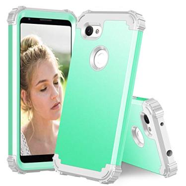 Imagem de Capa de celular para Google Pixel 3a XL Capa rígida à prova de choque de silicone macio híbrida de três camadas de proteção resistente Acessórios para celular Pixel3aXL Pixle 3aXL A3 Pixel3a LX Capas para mulheres menina verde