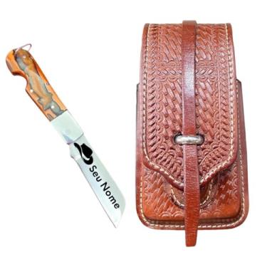 Imagem de Bainha Capa de Celular e Canivete Inox Personalizado (Laranja)