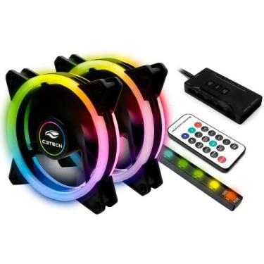 Imagem de Kit Cooler Fan Com Controle Remoto F7-L600RGB C3Tech